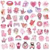 200 Color Mix and Match Pink Stickers New Cartoon Cute Pink Fresh Stickers