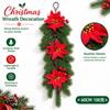 European Style Plastic Christmas Wreath Ornament with Pine Needles and Red Berries