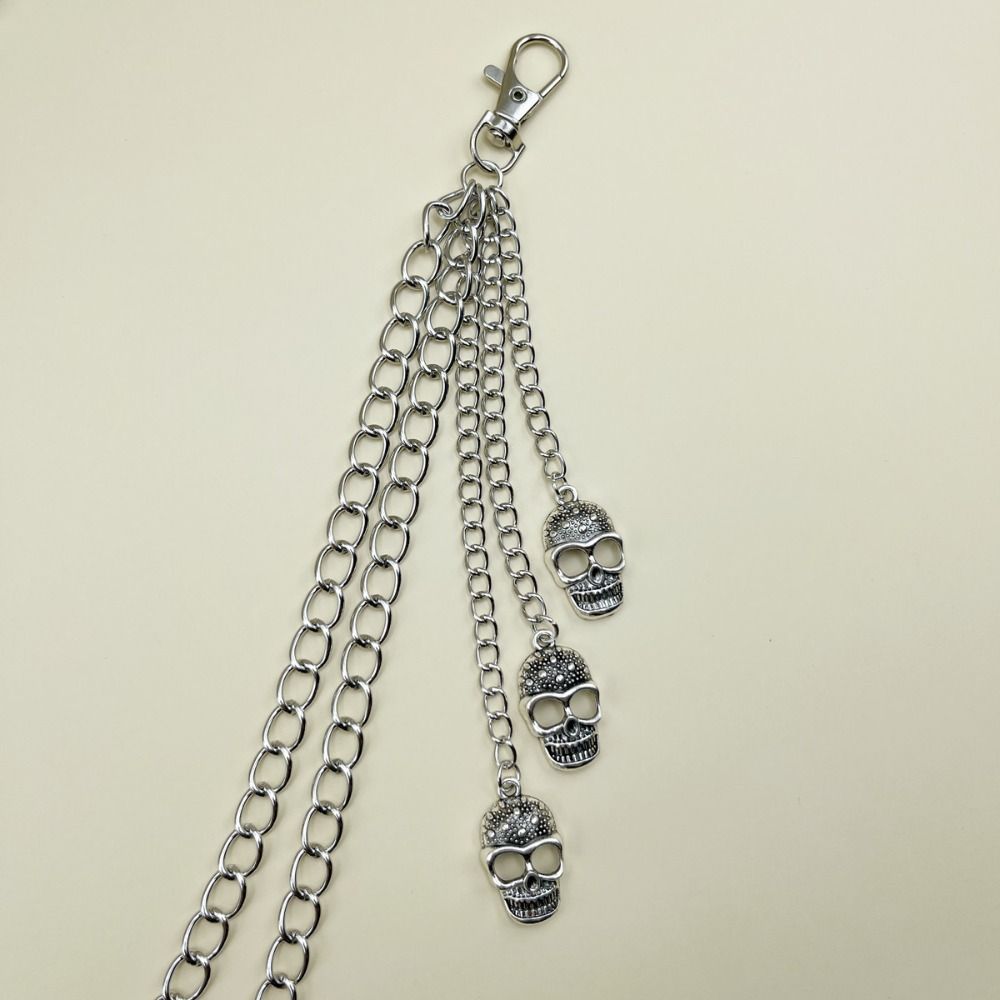 Gothic Punk Belt Chain Zinc Zinc Zinc Alloy Skull Pants Chain Cool Skull Waist Chain  Male