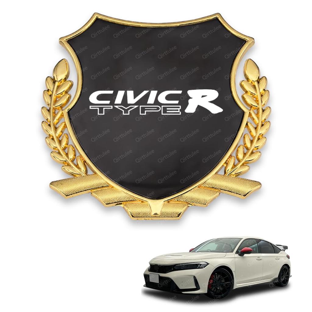 Civic Type R Car Metal Civic Type Civic FL5 Car Sticker Car Logo Decorative Sticker Mirror Civic Type Emblem, Emblem, R, Decal, (Gray Finish, R)