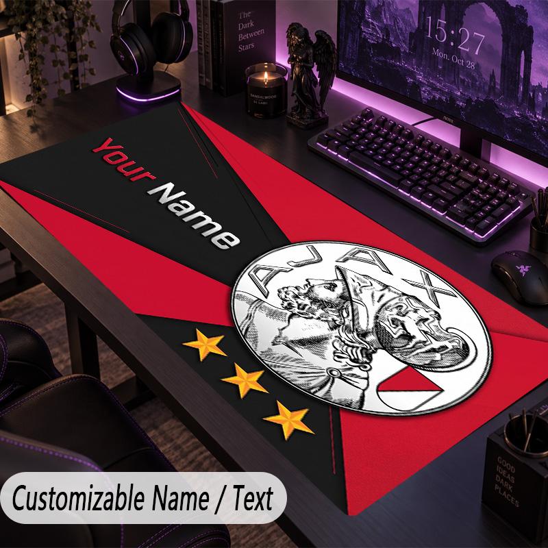 Large Mouse PadAjax Amsterdam Custom Name Text Personalized Desk Mat Non Slip Gaming Pad