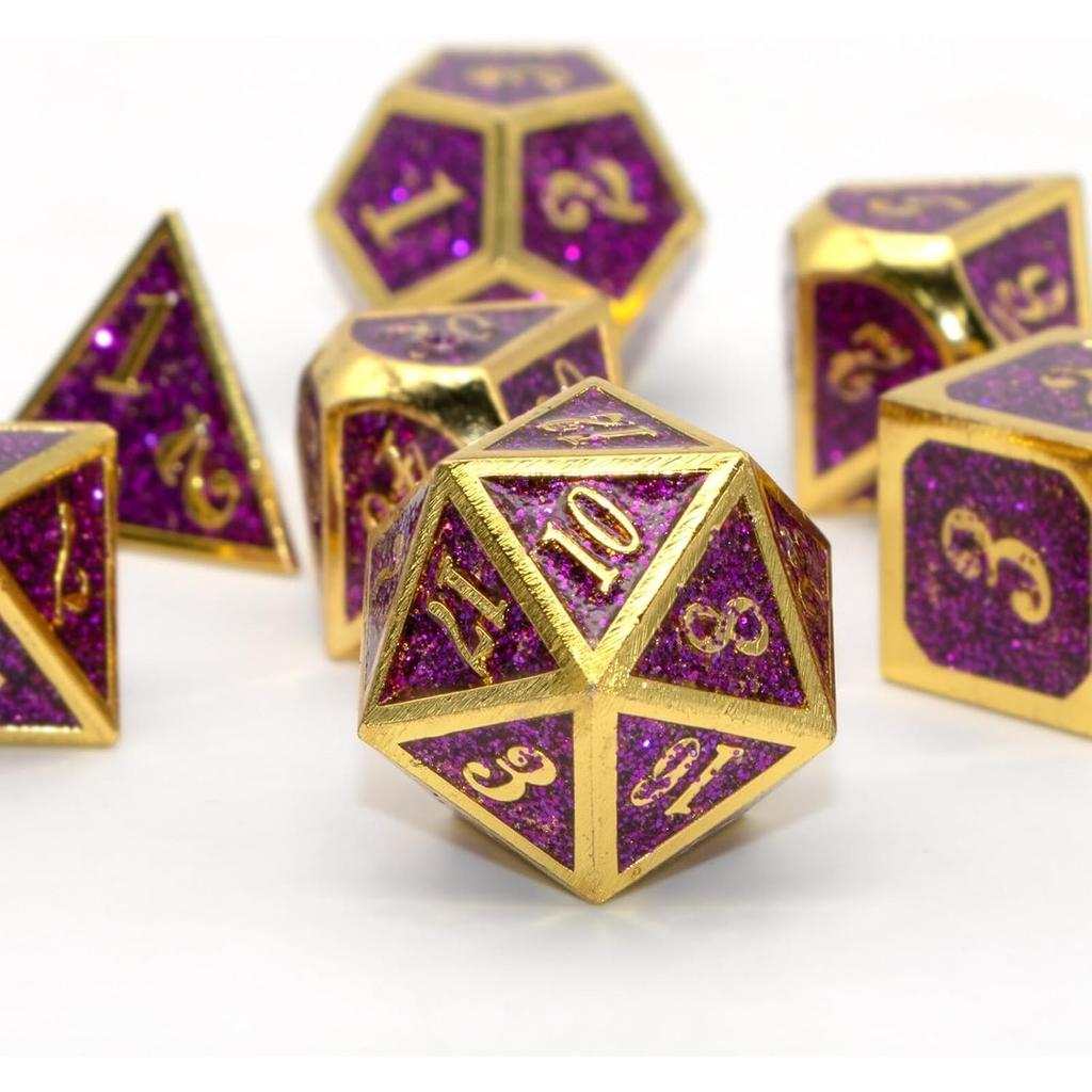 DND Dice Set, Dungeons and Dragons Dice with D20 Metal Dice Set for D and D Dice or RPG Role Playing MTG Tabletop Board Games, Shadowrun Pathfinder