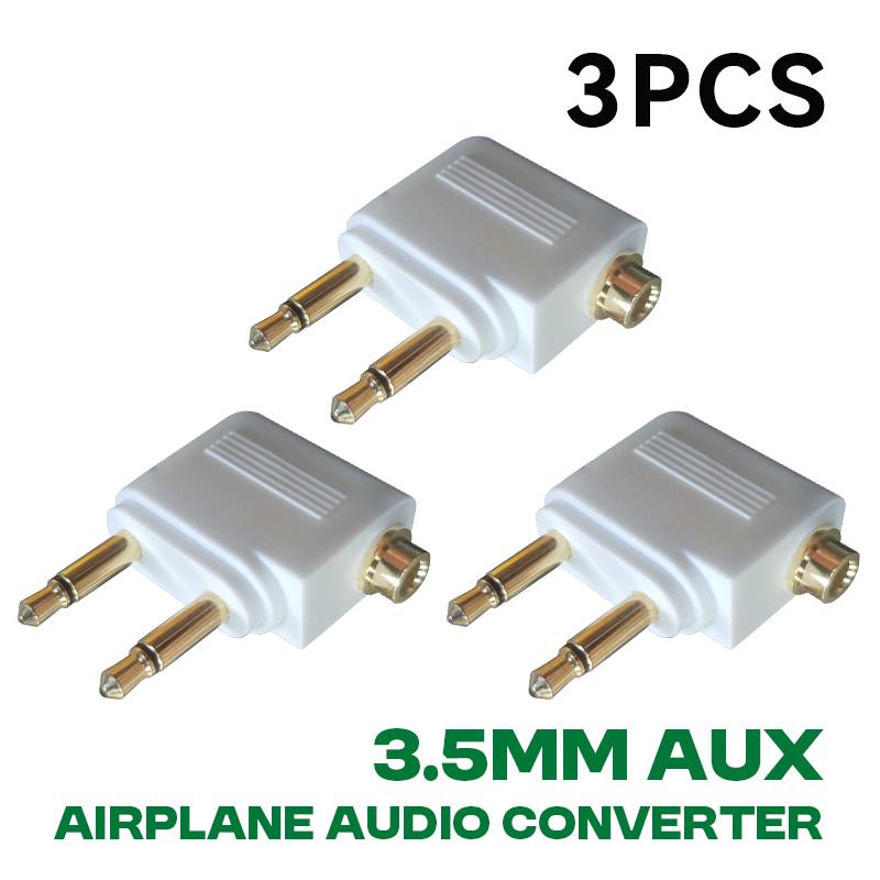 1-10 PEZZI Adattatore Audio per Aereo Spina AUX da 3,5 mm Convertitore Audio per Cuffie Auricolari da Aereo Per Cuffie da Viaggio Aereo Vendita all'Ingrosso