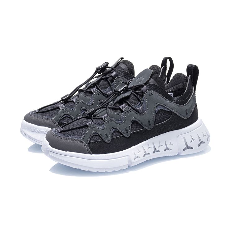 Li Ning Kids Wudao 2.3 Non-Slip Shock Absorbing Durable Lightweight Low-Top Basketball Shoes Kids basketball shoes Black White YKCR064-43