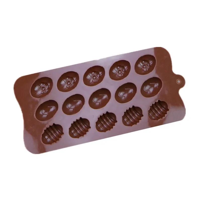 15 Holes Easter Eggs Chocolate Molds Silicone Form Cake Molds Bakeware Baking Dish High Temperature Kitchen Cake Accessories