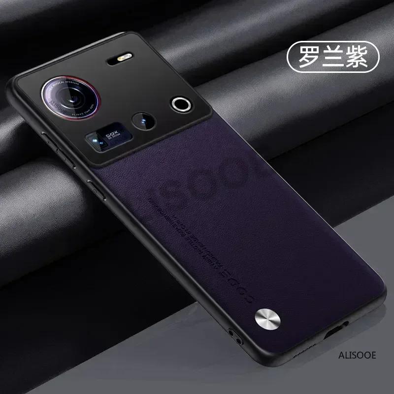

For Nubia Z70 Ultra Case Luxury PU-Leather Protection Back Cover for Nubia Z70 Ultra Shockproof Capa Funda for Nubia Z70 Ultra темно-фіолетовий колір