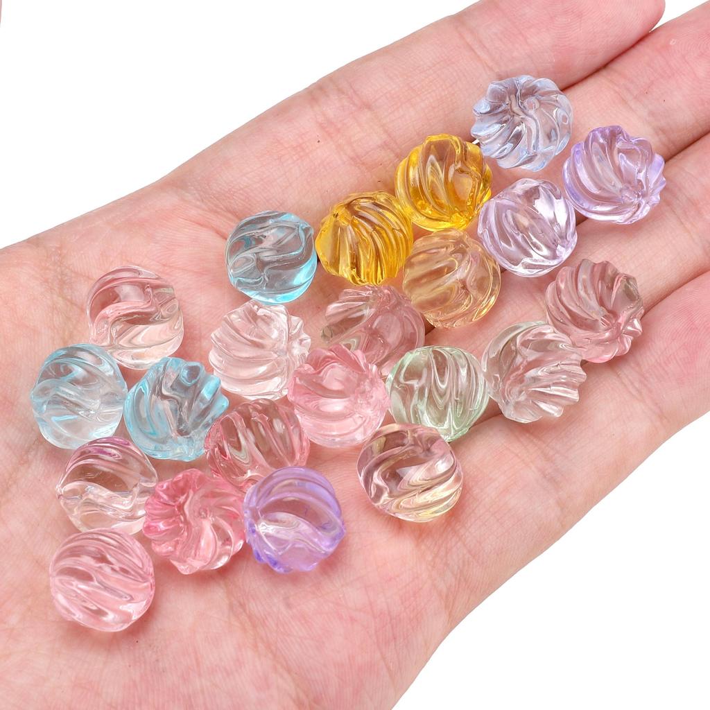 Ribbed Glass Beads Textured Loose Spacers for DIY Jewelry 5 Pcs