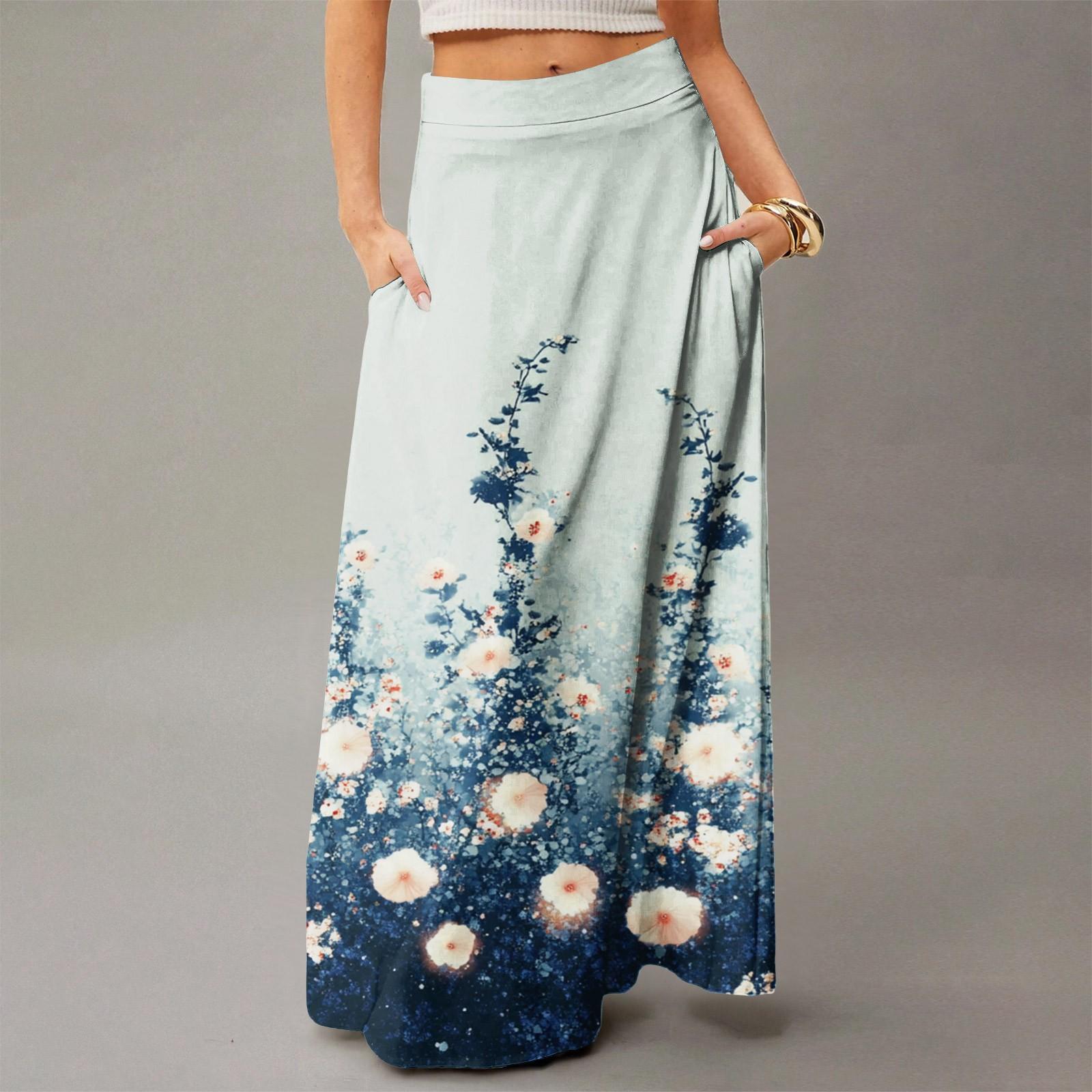 

Жіноча вільна максі-сукня звичайна повсякденна літня богемна спідниця L