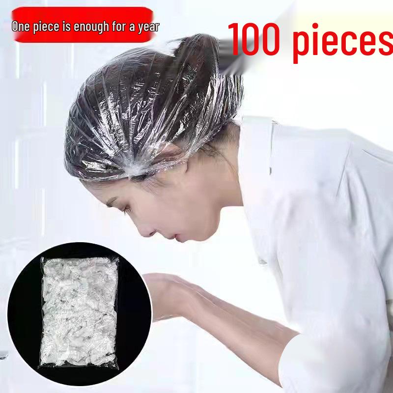 Transparent Disposable PE Plastic Bath Cap - Waterproof and Household-Friendly