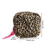 Portable Cosmetic Bag Leopard Print Square Sanitary Pad Bag Zipper Design Small Makeup Bag Girls