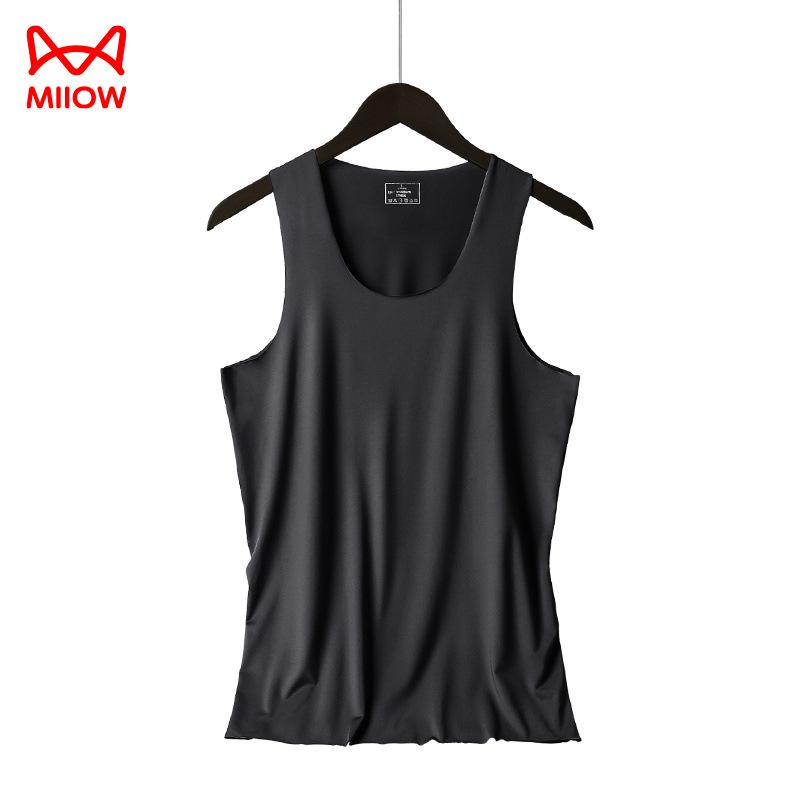 Catman Men's Summer Quick-Dry Seamless Sports Vest: Ice Silk, Tight Fit, Wide Shoulders.