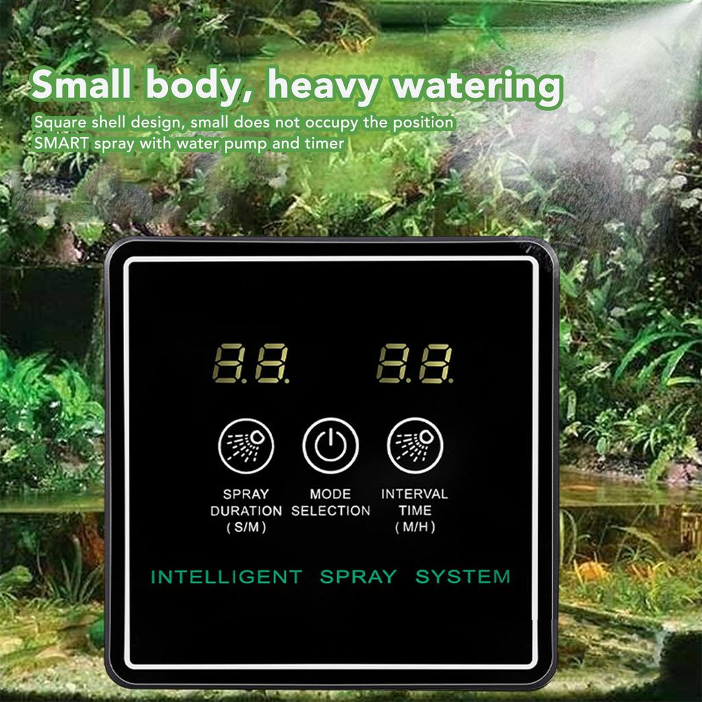 Reptile Fogger Smart Spray System Automatic Timing Humidifier 360 Degree Adjustable Misting Nozzles Mister for Terrarium