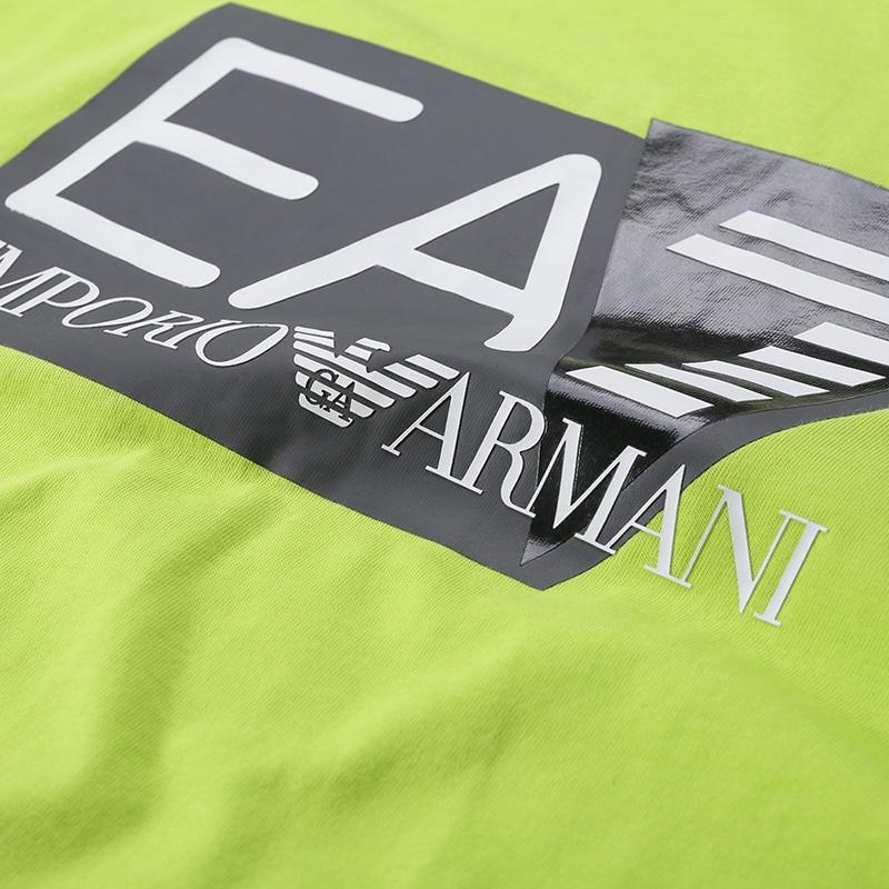 Emporio Armani EA7 SS24 Geometrisches Logo-Print Kurzarm-T-Shirt Herren Oberteile Leuchtendes Grün 3DPT09-PJ02Z-1873