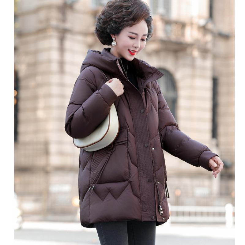 Chinese women's down jacket women's winter new middle-aged and elderly women's clothing medium and long warm mother clothing