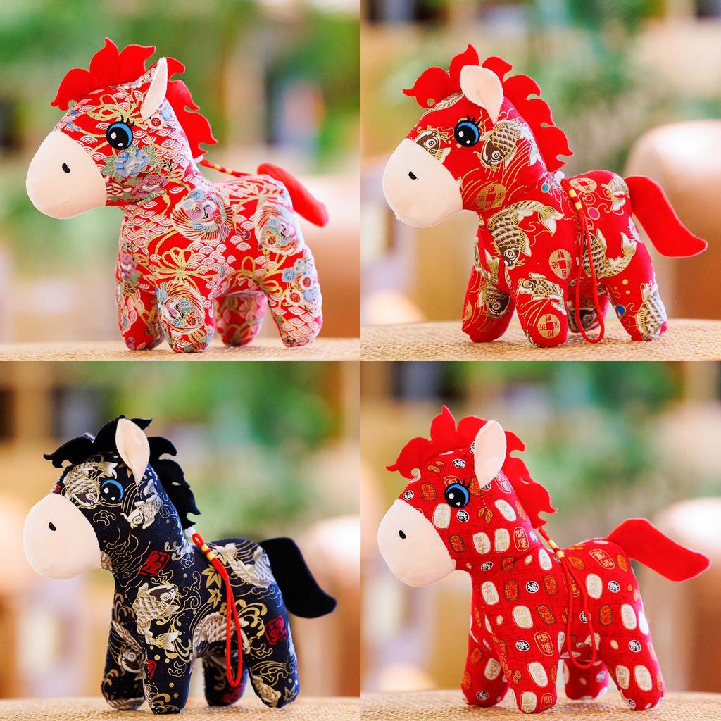Chinese Zodiac Horse Plush Toy With Pp Cotton Filling Gift For New Year Celebrations