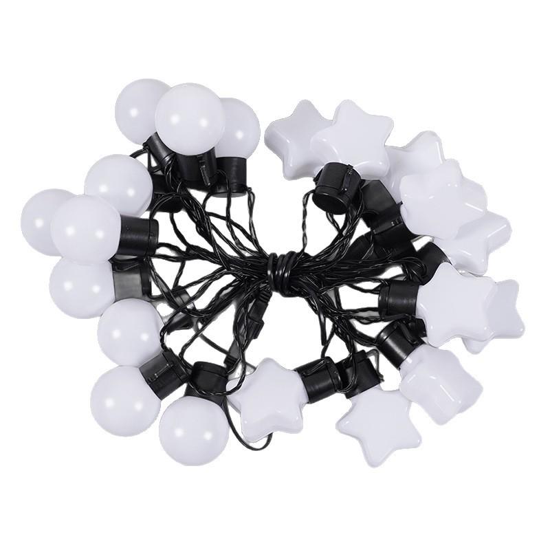 Solar Waterproof LED Heart & Star String Lights for Outdoor Camping & Tent Decoration