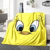 Tweety Bird'S Face Flannel Blanket Super Soft Warm Cozy Blanket For Sofa Bed Office Travel Allseason Home Decor Gift