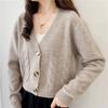 High Waisted Solid Color Sweater for Women 2025 Spring and Autumn New Style Knitted Cardigan Jacket