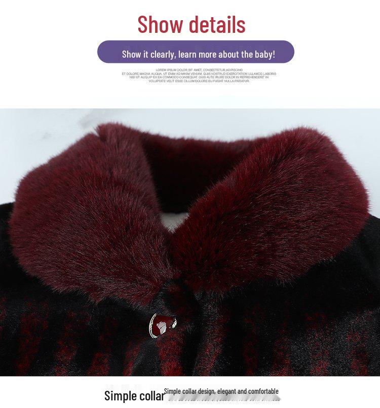 Women's One-Piece Grandma Style Mink Velvet Jacket – Versatile, Stylish, Autumn/Winter Top