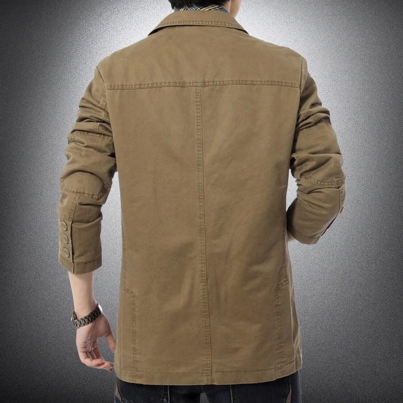 Spring and Autumn 2 Coats Suit Men's Solid Color Casual Loose Jacket Men's Pure Cotton Small Suit Top