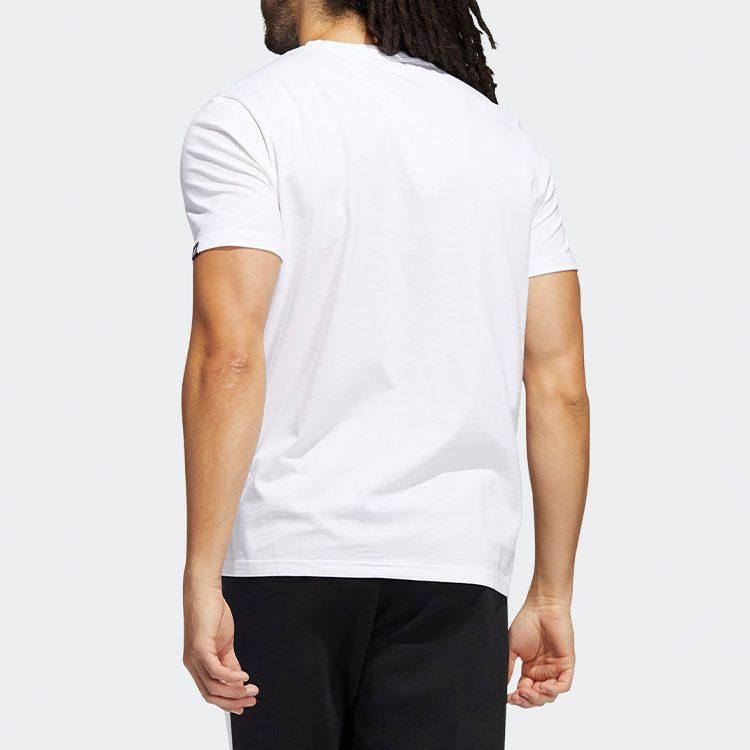 Adidas T Shirts Men's White Crew Neck Moderate Straight Fit HE4812