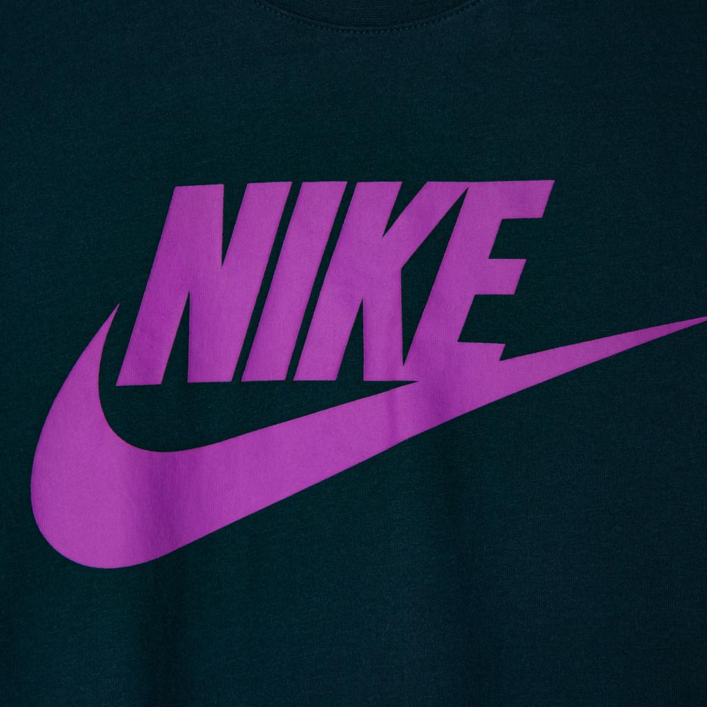 Nike Swoosh Solid Color Logo Print Long Sleeve Knit Shirt Men tops Peacock-Green 708467-464