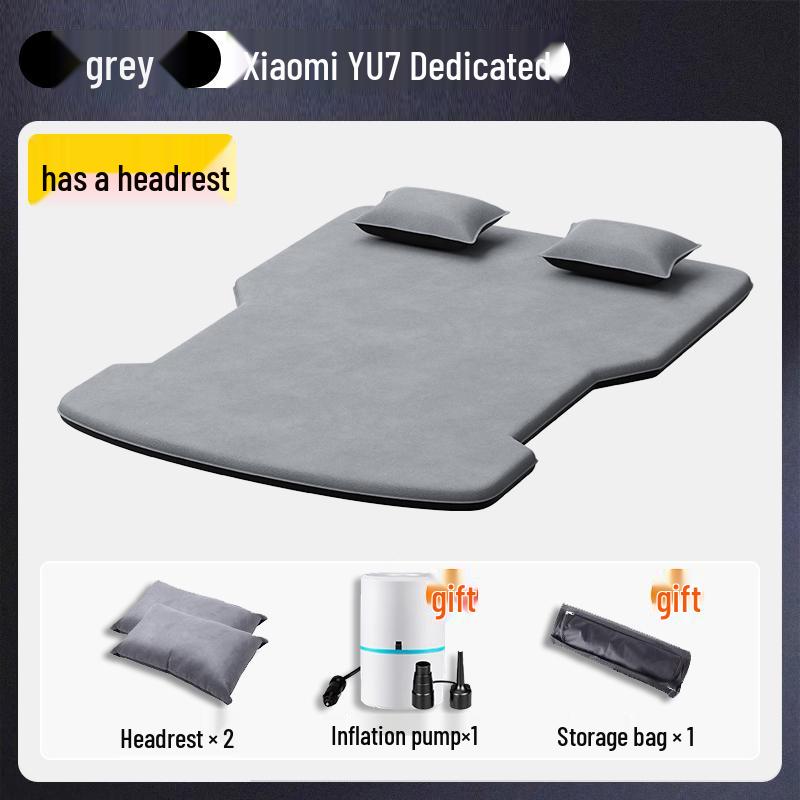 Blue Grid Rabbit Inflatable Car Mattress for Xiaomi YU7 Rear Seats