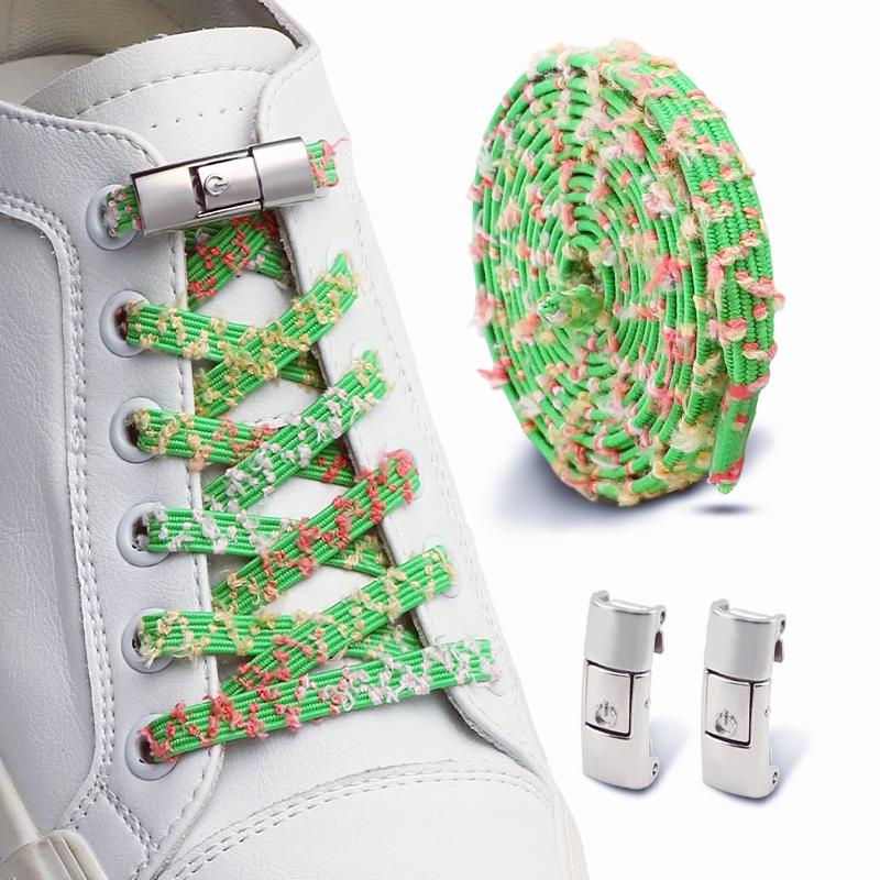 Druckverschluss Metall Schnürsenkel-Clips Schnürsenkel ohne Binden Elastische Schnürsenkel-Endkappen Faulen Sneaker Schnürsenkel-Schlösser