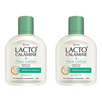 Face Lotion Kaolin Clay & Aloe Vera 60ml Pack of 2 Daily Moisturizer for Combination Normal Skin Controls Oil