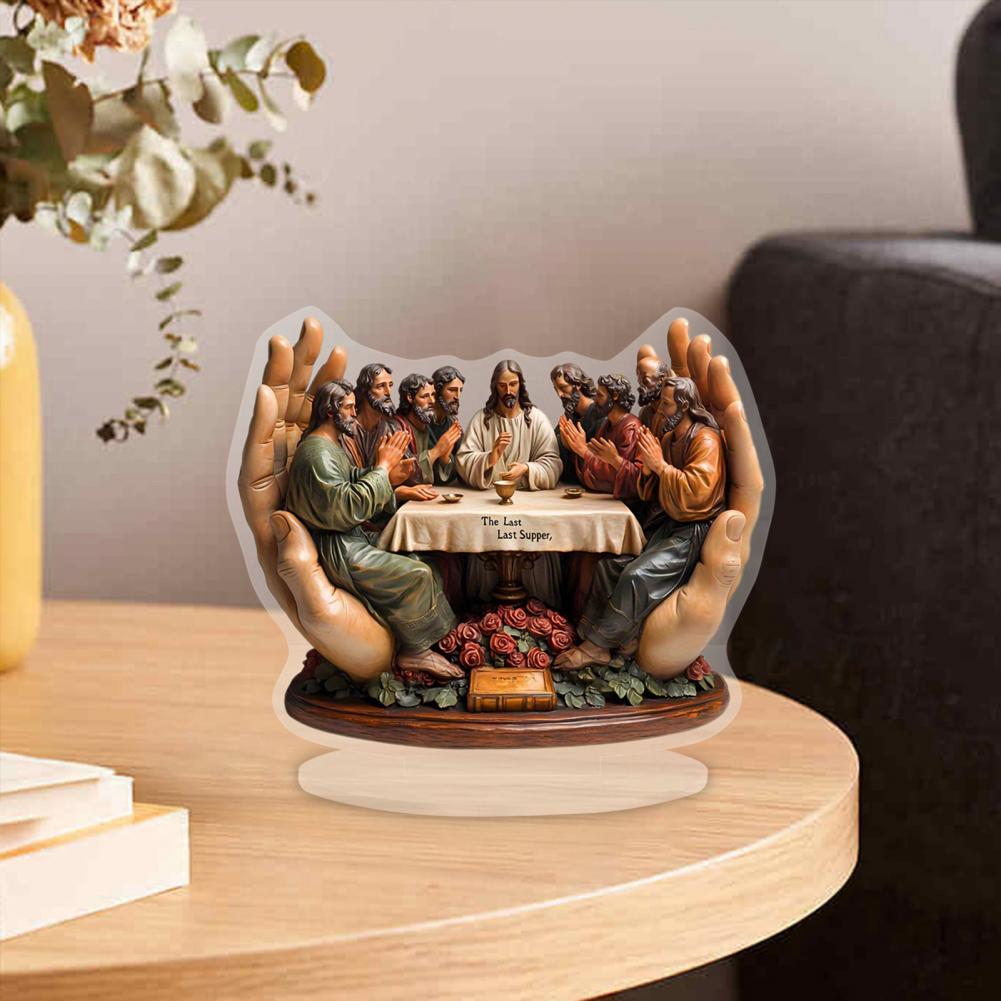 Office Desk Ornament Ornament Christmas Ornaments Last Supper Acrylic Signs for Home Holiday Decor Desk Shelf Mantel Windowsill