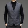 Men's Double-Faced Wool Blend Mid-Length Coat - Business Casual Down Jacket for Middle-Aged Dads