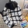 Mens Warm Wool-Blend Hooded Jacket Casual Oversized Outerwear