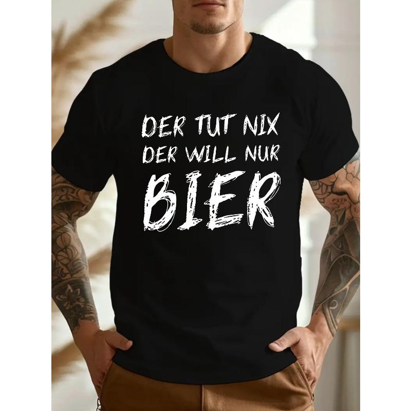 Plus Size Men S T-Shirt with a Fun German Crinkle Design XL чёрный