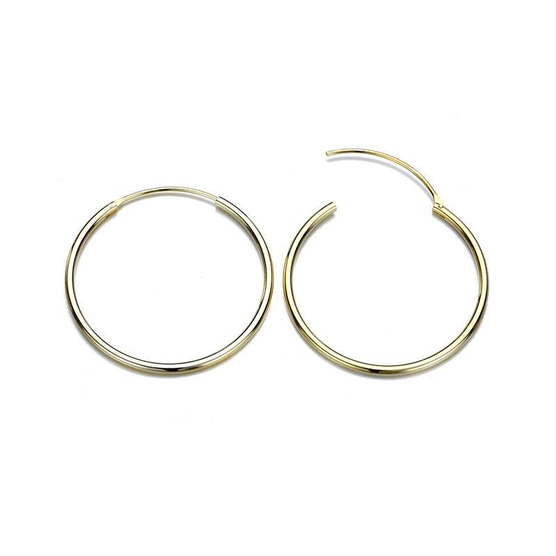European Style Polished Stainless Steel Hoop Earrings for Women, Thin Small & Large Niche High-End Design Accessories.