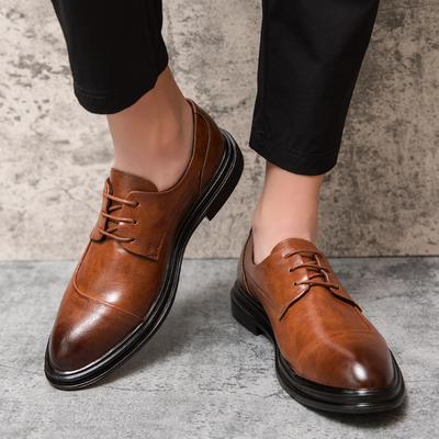 Sapatos Brogues Masculinos Estilo Britânico Formais de Couro para Negócios Sapatos Masculinos de Vestido para Festa de Smoking Tamanho Grande