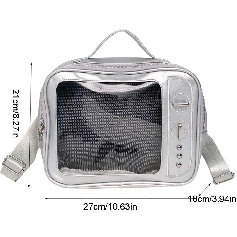 Ulzzang TV Model Backpack PU Shoulder Bag Cute Transparent Layer Ita Bag  Daily