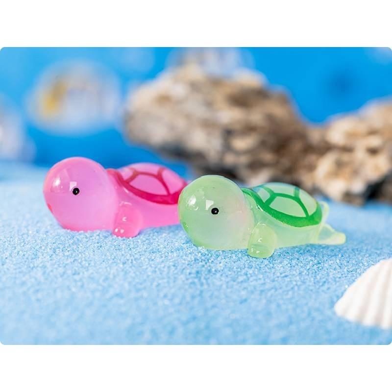 Colorful Luminous Resin Turtle Ornaments For Cartoon Style Tabletop Decorations