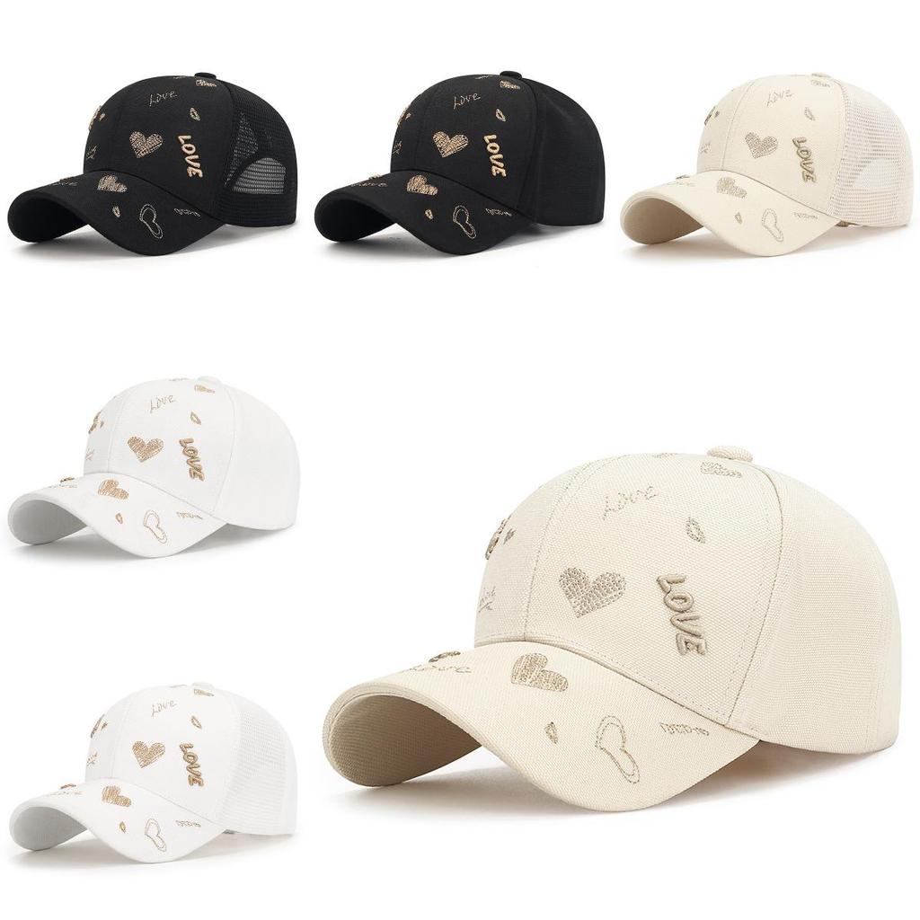 Love Heart Cap For Women With Breathable Polyester Material Sun Protection Casual Summer Hat