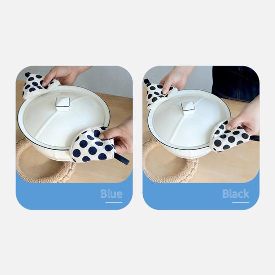 Isı Yalıtım Eldivenleri Kaymaz Mutfak Aleti Dayanıklı Üçgen Tencere Sapı Kapağı Yüksek Sıcaklık Direnci Pamuk Fırın Eldivenleri Asma Halkaları ile