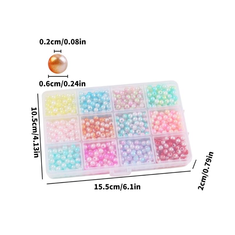 Colorful Imitation Pearls for Craft 1200Pcs 6MM Sew On Pearls Beads with Holes for Jewelry Making Bracelets Necklaces