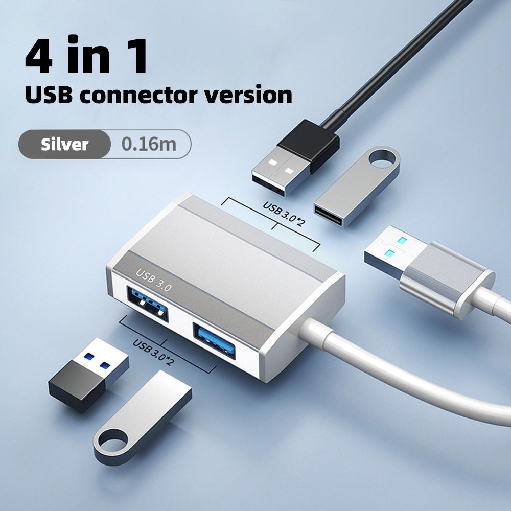 FONKEN 4 In 1 USB/Type-C Hub USB3.0*1+USB2.0*3 Fast Transfer Expander Docking Station for Hard Drive USB Stick Keyboard Conncector