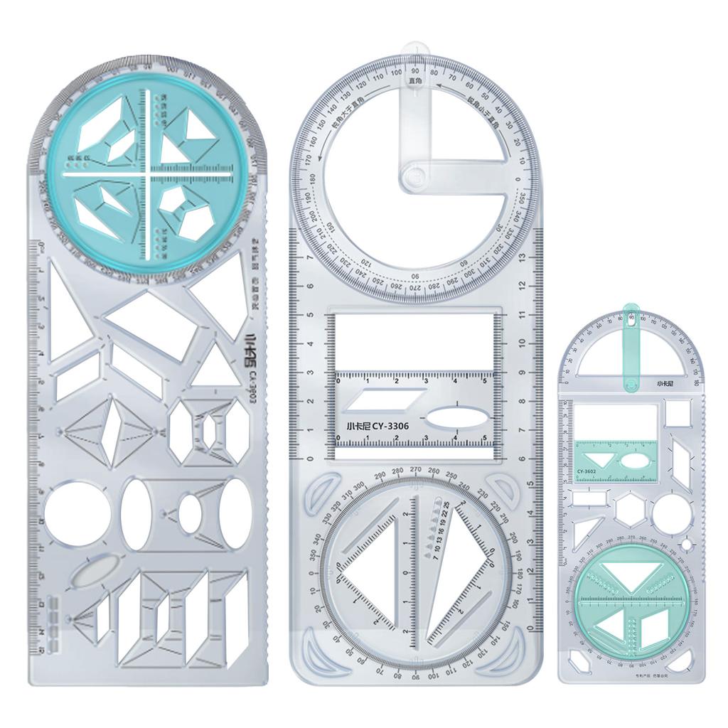 Geometric Ruler Triangle Ruler For School Multifunctional Primary School Activity Drawing Compass Protractor Set Measuring Tool