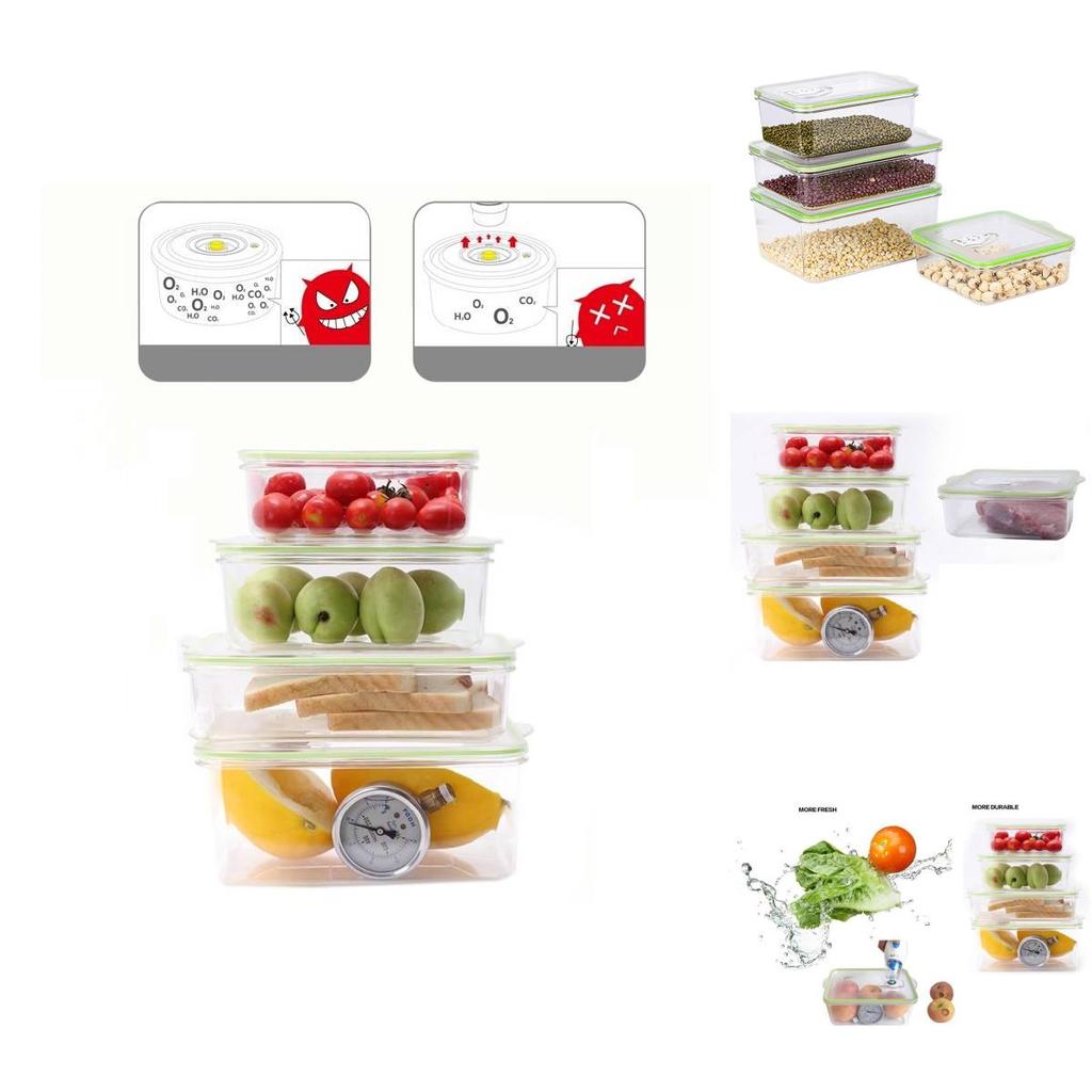 Spacious Square Vacuum Food Storage Container Perfect For Fridge Or Pantry