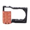 JLwin Camera Cage with 3 8in Locating 1 4 In Threads Cold Shoes Wooden Handle Video Camera Cage Rig for ZV E10