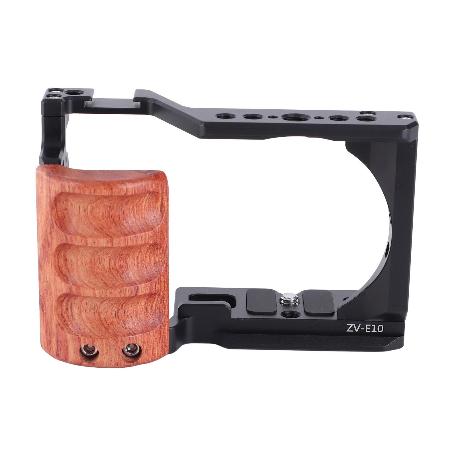 

Клетка для камеры JLwin с резьбой 3/8 дюйма и резьбой 1/4 дюйма, холодные башмаки, деревянная ручка, монтажная клетка для видеокамеры