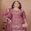 Mauve Silk Blend Embroidered Sharara Suit Set with Dupatta