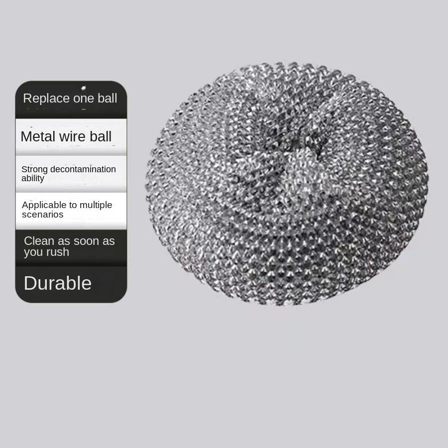 Steel Wool Press Pot Brush: Long-Handle, Multipurpose Kitchen Cleaning Brush with Dish Soap Dispenser