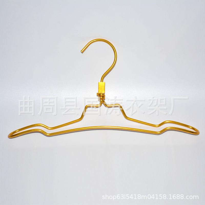 

Взрослая прочная вешалка из алюминиевого сплава с двойной проволокой, вешалка для магазина одежды, нескользящая и не оставляющая следов, двухцелевая для влажной и сухой одежды, не ржавеющая, для поддержки одежды standard 38cm/3.6 wire diameter золотой