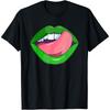 Green Lips Cotton Men Irish Costume St Patricks Day T Shirt