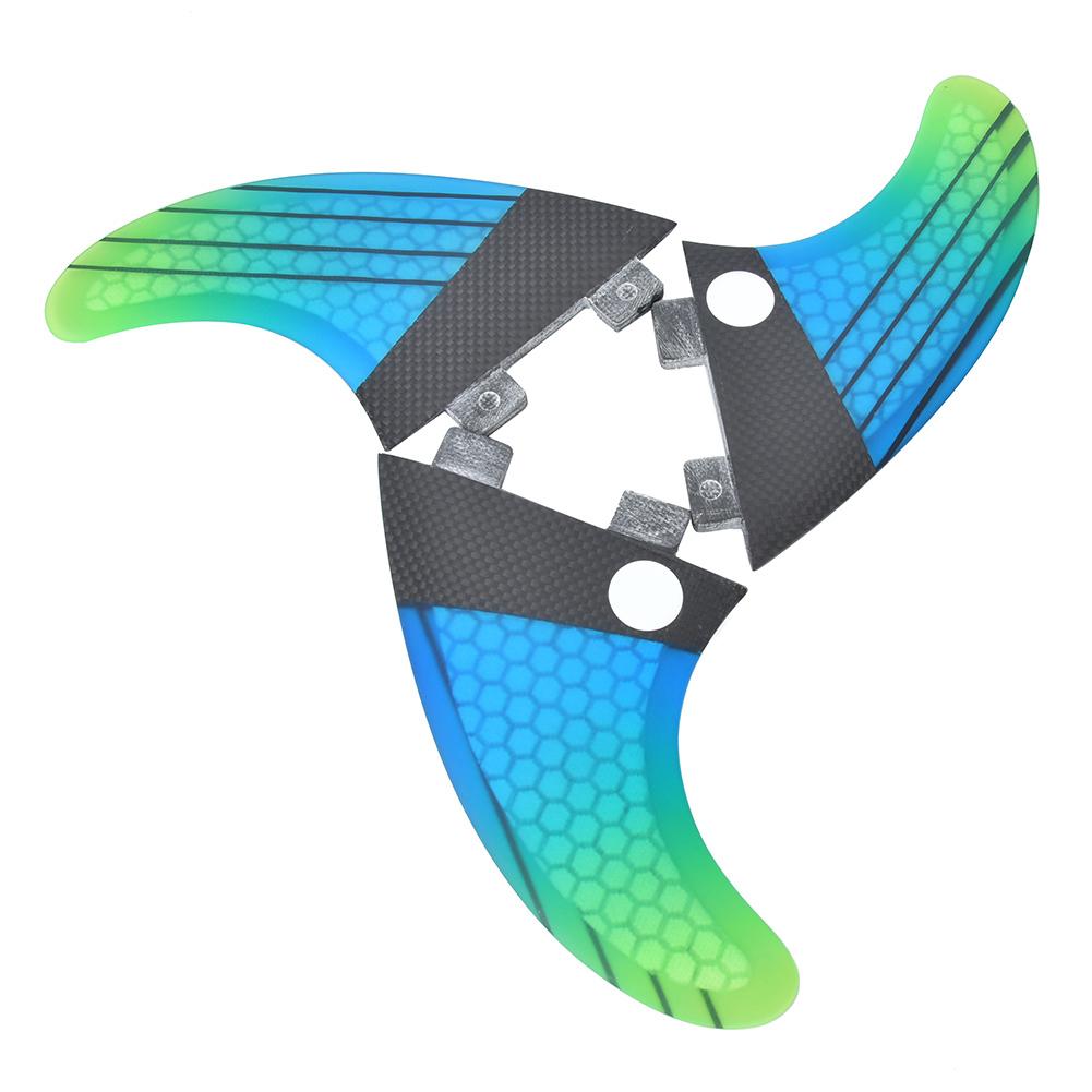 Fiberglass FCS G5 Stylish Blue Green Gradient Surfboard Tail Fin Flexible Surfing Accessory